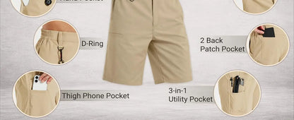 TACVASEN Men's Hiking Cargo Shorts Quick Dry Water-Resistant Lightweight Tactical Outdoor Work Casual Shorts with 8 Pockets