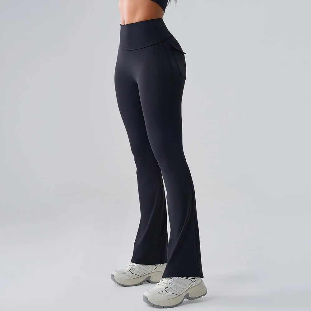 Flares Leggings Women Bell-bottoms Sports Yoga Leggings High Waist Tights Scrunch Butt Yoga Flares Pants Push Up Gym Leggings