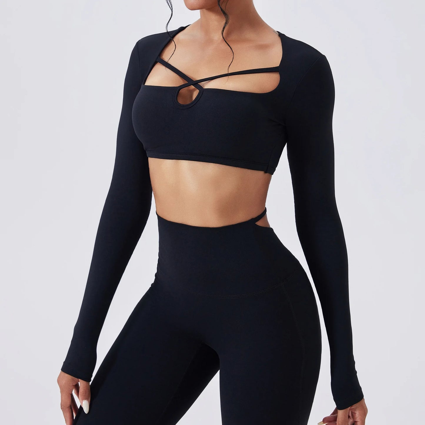 Women's Yoga Long Sleeved Sports T-Shirt Running Workout Gym Fitness Top Yoga Shirt Female Sports Long Sleeved Sportswear