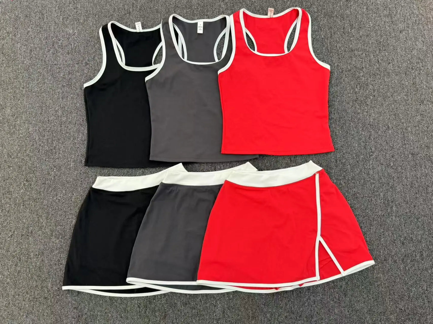 Women Tracksuit 2PCS Yoga Set Sexy Sport Bra High Waist Yoga Short Skirt Gym Clothes Fitness Sleeveless Workout Suit Sporstwear