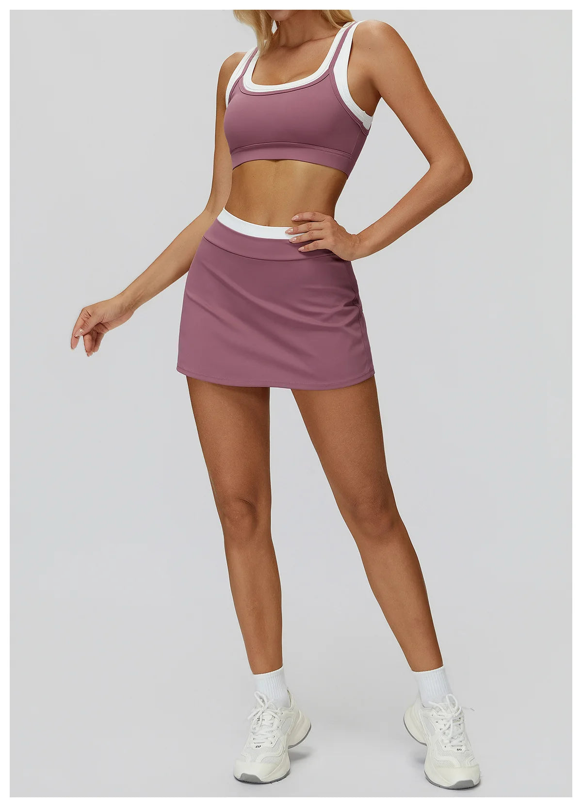 SWELTERING High Waist Pocket Skirt Fake Two Yoga Skirt Solid Color Sports Skirt Running Quick Drying Fitness Tennis Skirt