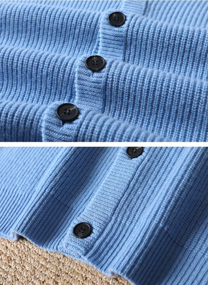 2025 Autumn/Winter Men's Vest 100% Merino Wool Knit Hooded Cardigan Casual Loose Sleeveless Solid Color Men's Cashmere Sweater