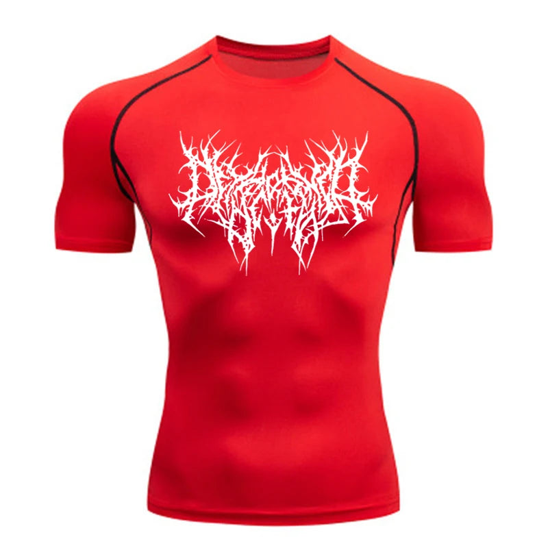 Short Sleeve Revena™ "Abstract Thorn" Pattern Elastic Compression Shirt (UNFINISHED)