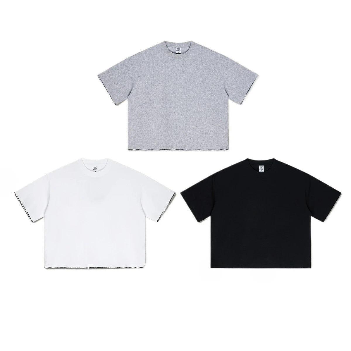 Custom LOGO Men's 240G Cotton Polyester American Cool Short Width Boxyfit Loose Short Sleeve T-Shirt Casual Top