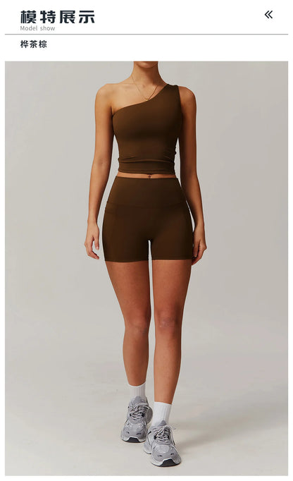 Custom LOGO women's quick-drying waist shaping yoga casual outer wear running cycling fitness sports two-piece set