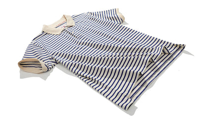 Summer Men's T-shirt, Sea Soul Polo Shirt, Short Sleeved Men's Cotton Loose Casual Striped T-shirt, Fashionable Men's Clothing