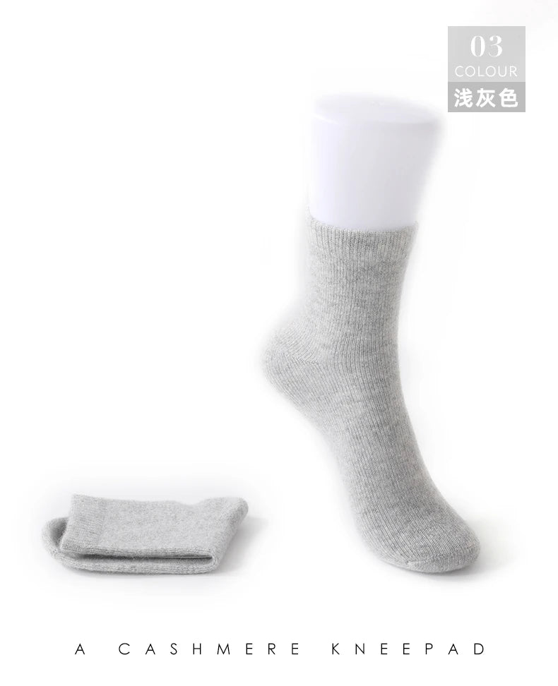 DjzDsm Men's Pure Cashmere Knitted Socks, Casual Medium Tube Socks, Antibacterial and Deodorizing Men's Socks, Warm and Elastic