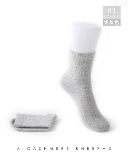 DjzDsm Men's Pure Cashmere Knitted Socks, Casual Medium Tube Socks, Antibacterial and Deodorizing Men's Socks, Warm and Elastic