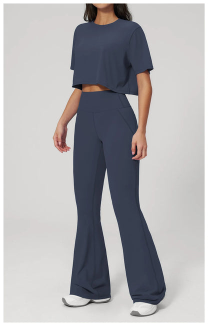 Custom LOGO women's yoga clothes, short sleeves, tight quick-drying trousers, fitness clothes, high-intensity sports suits