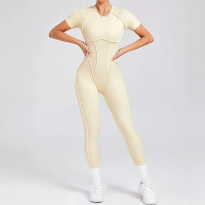Seamless Yoga Jumpsuits Sports Fitness Splicing Hip-lifting One-Piece Hollow-out Beauty Back Gym Workout Bodysuits for Women