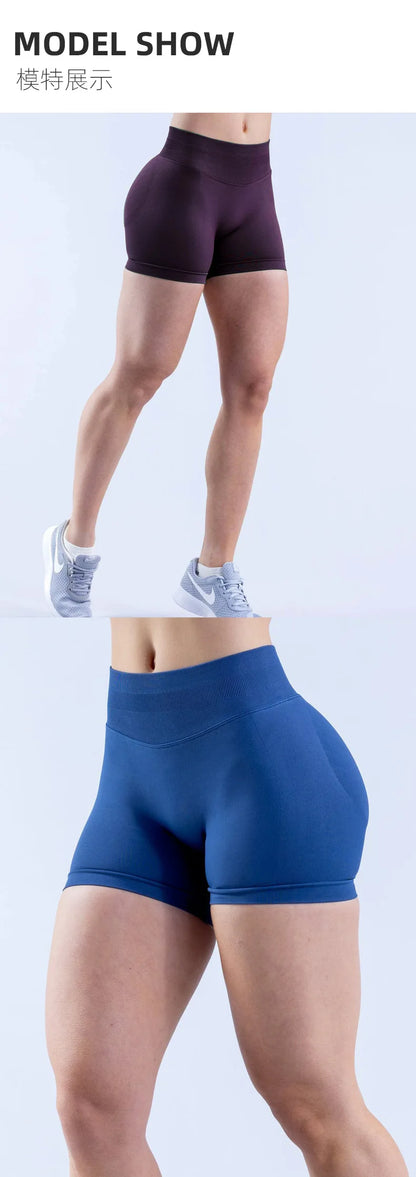 Custom LOGO Women's New 27-Color Sports Seamless Yu Plus Shorts High Waist Belly Running Quick-Drying Fitness Pants XS-XL