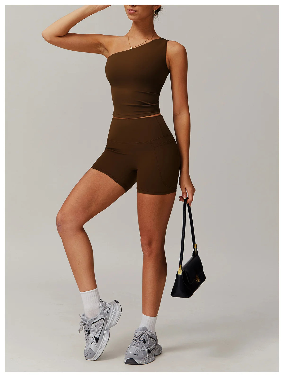 Custom LOGO women's quick-drying waist shaping yoga casual outer wear running cycling fitness sports two-piece set
