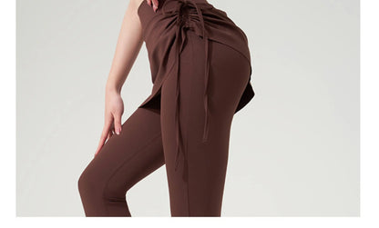 Yoga Bell-bottom Pants Fake Two-piece Skirt Pants High Waist Hip Lift Tight Body Anti-exposure Pilates Sports Fitness Leggings