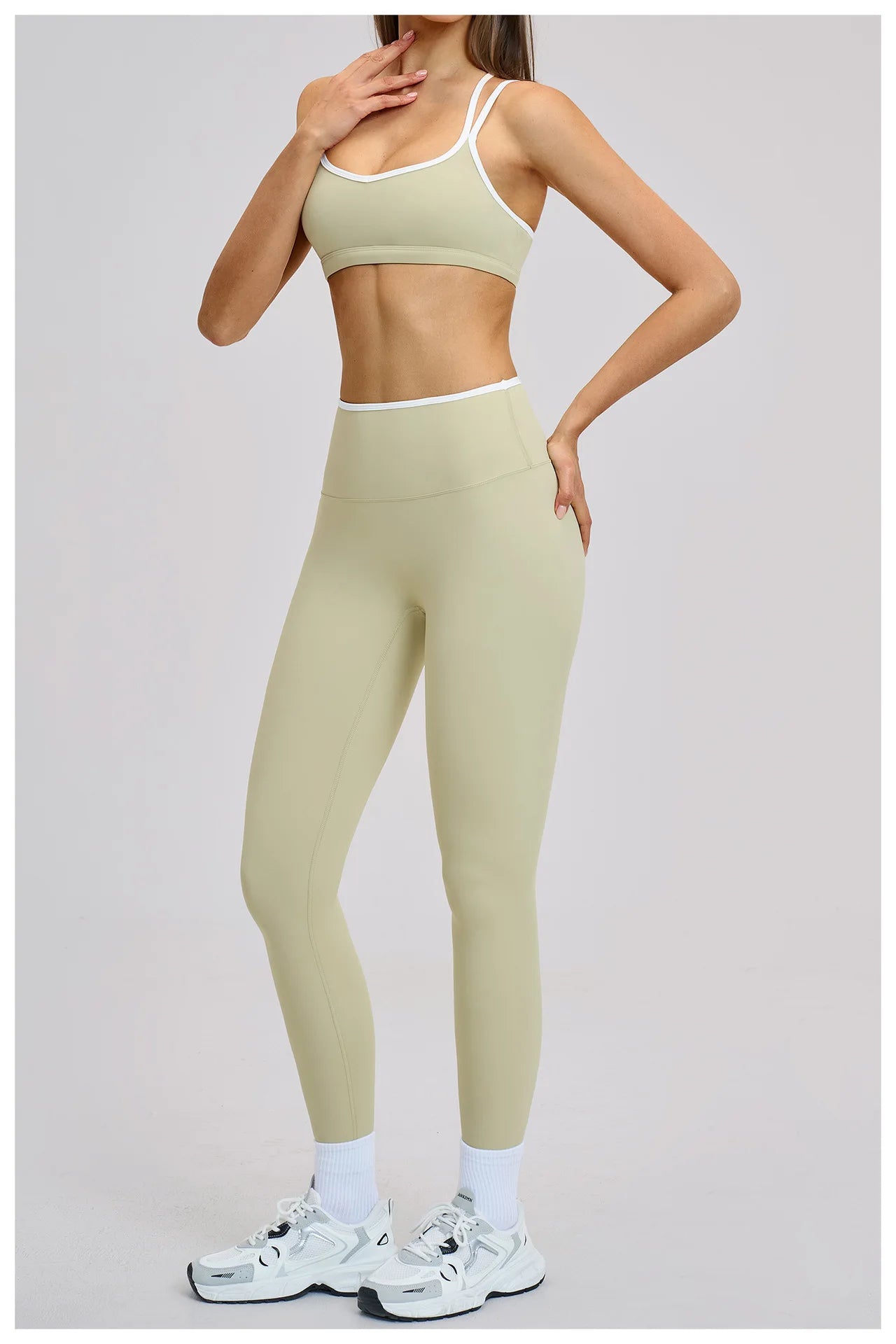 2PCS Workout Clothes Wide Leg Pant Yoga Suits Solid Color Bra Sports Set Gym Tracksuits Female Quick Dry Fitness Suit Sports Set