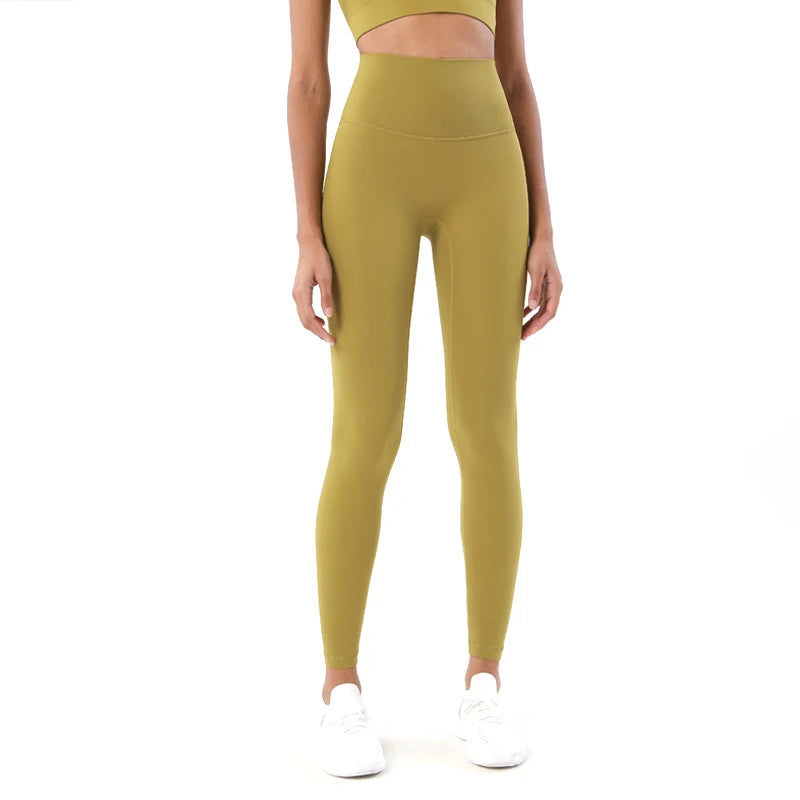 TRY TO BN New 46 Color Yoga Pants Sports Leggings Women Fitness Nylon High Waist Leggings Workout Trousers Training Gym Clothing