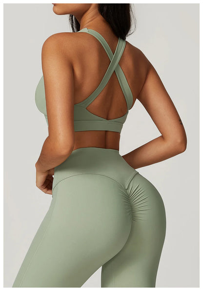 Yoga Fitness Bra Shock-absorbing Sports Bra Breathable and Quick Drying Training Running Women's Underwear High Strength Gym Bra