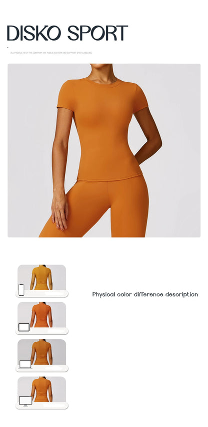 Women Sport T Shirts Short Sleeve Yoga Shirt Gym Top Running Push Up Active Wear Sport Top Femme Yoga Top Fitness Clothes