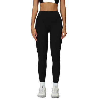 Customized LOGO women's yoga trousers high waist pleated leggings outdoor running sports fitness trousers