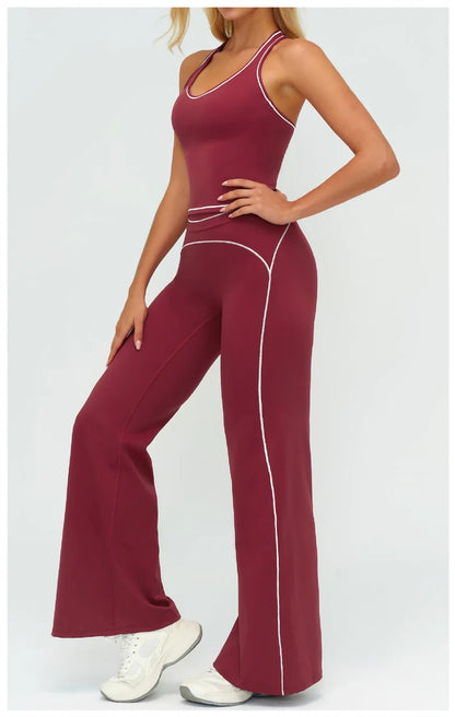 TRY TO BN Women's Tracksuit Yoga Sets Sports Vest Contrasting Color High Waisted Leggings Fitness Two Pieces Running Gym Clothes