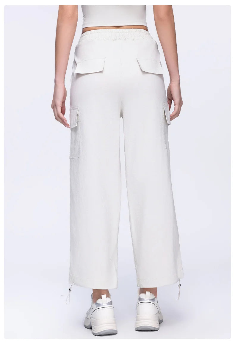 New Summer Outdoor Sports Women High Waisted Pants Straight Leg Casual Pants Gym Slimming Sweatpants Outdoor Sports RunningPants