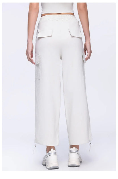 New Summer Outdoor Sports Women High Waisted Pants Straight Leg Casual Pants Gym Slimming Sweatpants Outdoor Sports RunningPants