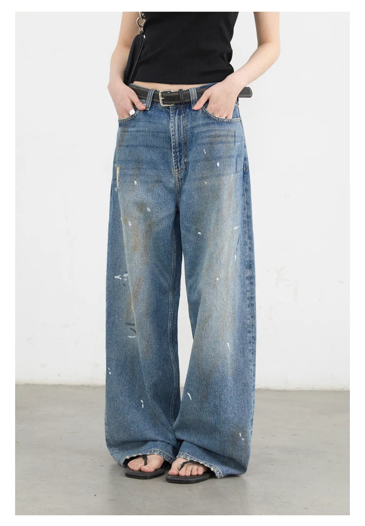 CHIC VEN Women Jeans Loose Casual New Retro High Waisted Straight Leg Wide Leg Denim Pants Female Trousers Summer 2025