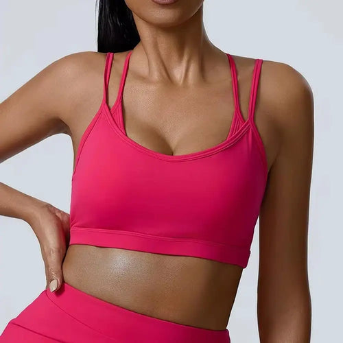 Yoga  Fitness Madam Bras Sexy Back Sports  Breathable Anti Shock Tank Top Fitness Sexy Breathable Underwear For Madam Yoga Gym