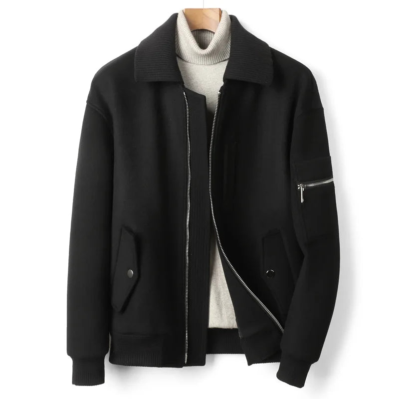 YOLANFAIRY 2025 Light Luxury 95% Wool 5% Cashmere Coats for Men Fashion Woolen Jacket Man Clothing Detachable Lapel Wool Coat