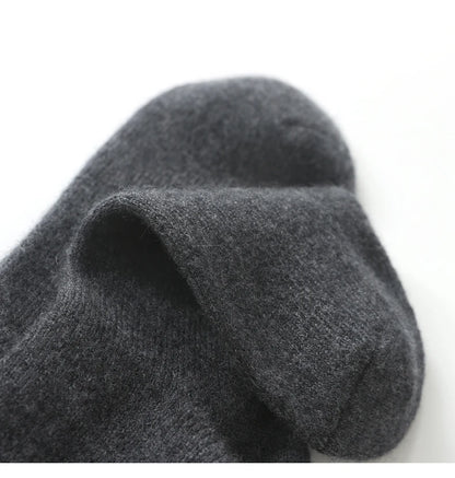DjzDsm Men's Pure Cashmere Knitted Socks, Casual Medium Tube Socks, Antibacterial and Deodorizing Men's Socks, Warm and Elastic