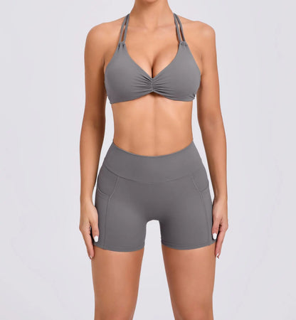 Sexy wo-piece Shockproof Sports Suits Women Gym Set Women Tracksuit Running Quick-Dry Sports Vest Female Fitness Yoga Set