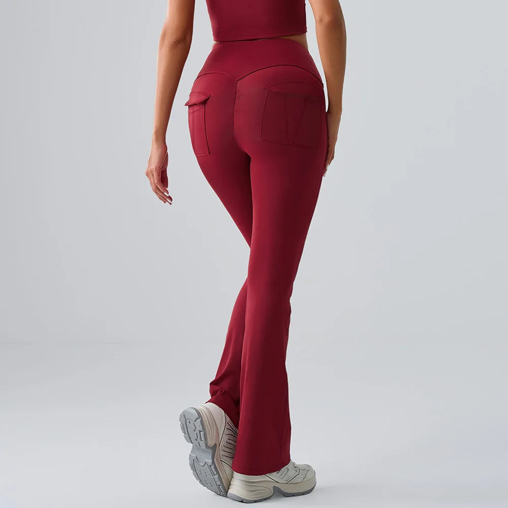 Flares Leggings Women Bell-bottoms Sports Yoga Leggings High Waist Tights Scrunch Butt Yoga Flares Pants Push Up Gym Leggings