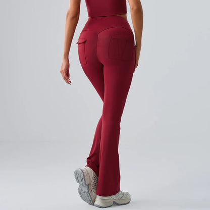 Flares Leggings Women Bell-bottoms Sports Yoga Leggings High Waist Tights Scrunch Butt Yoga Flares Pants Push Up Gym Leggings