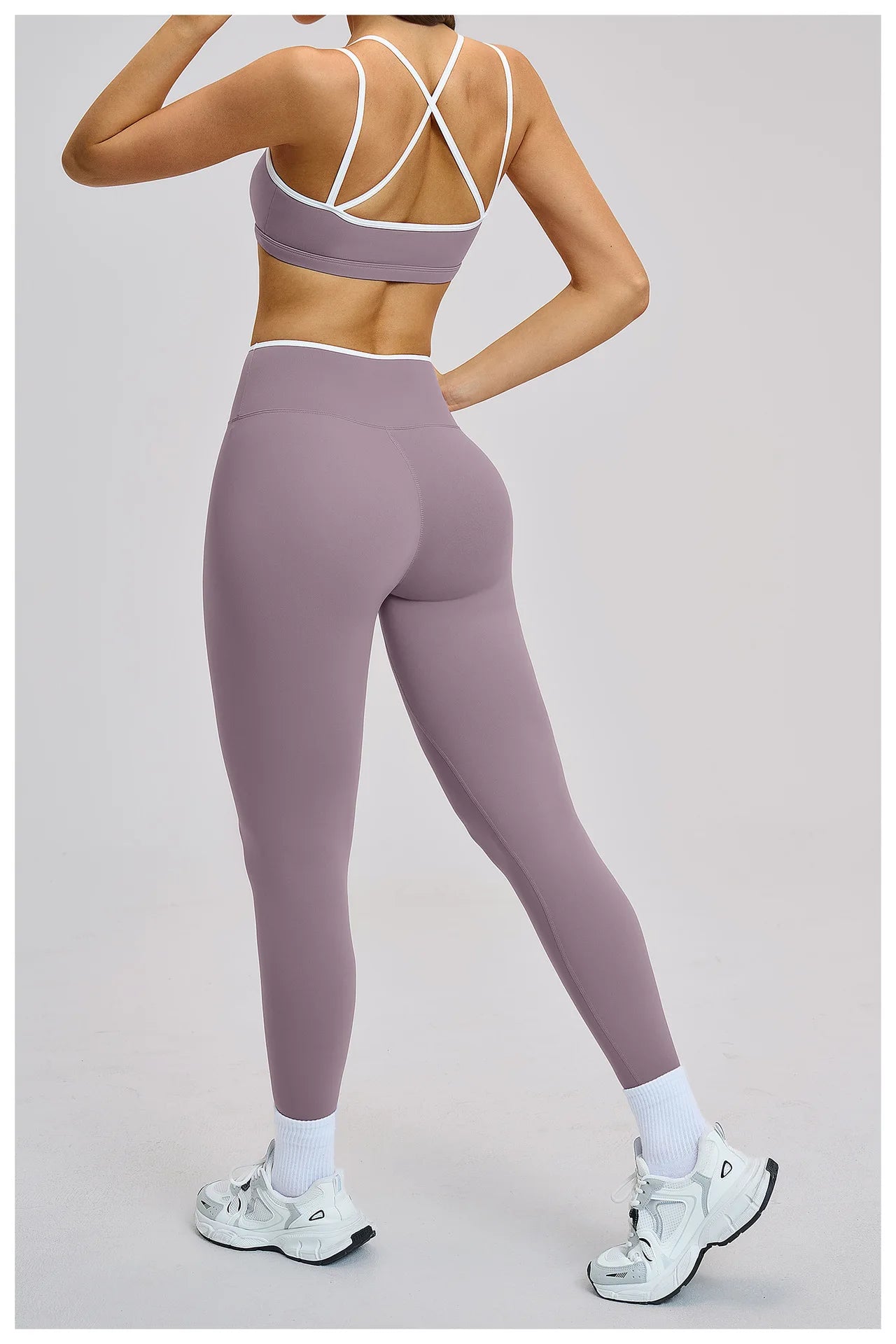 2PCS Workout Clothes Wide Leg Pant Yoga Suits Solid Color Bra Sports Set Gym Tracksuits Female Quick Dry Fitness Suit Sports Set