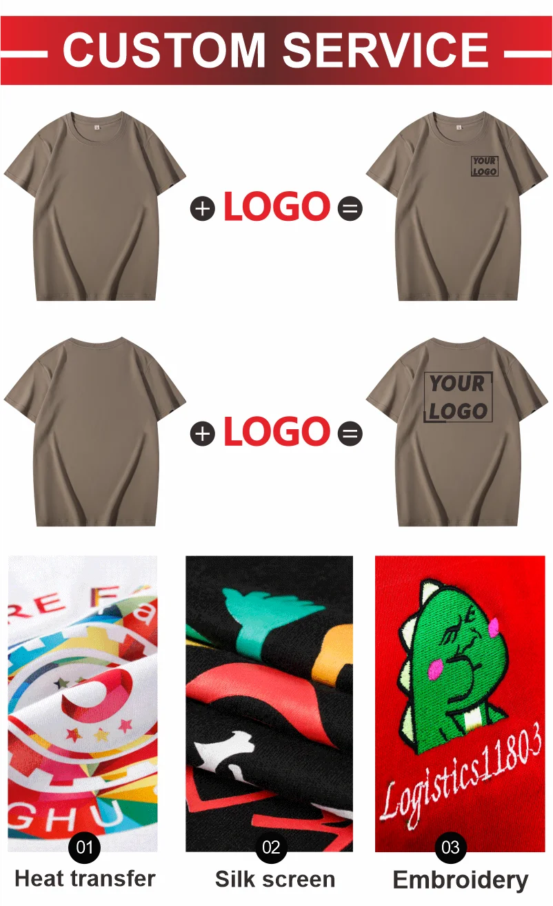 T-shirt Custom Men's And Women's Casual Tops With Printing Logo 100% Cotton Round Neck Short Sleeve T-shirt Embroidery Design