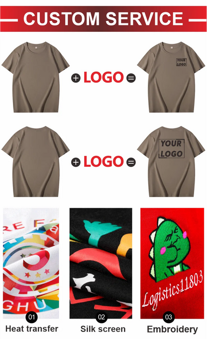 T-shirt Custom Men's And Women's Casual Tops With Printing Logo 100% Cotton Round Neck Short Sleeve T-shirt Embroidery Design
