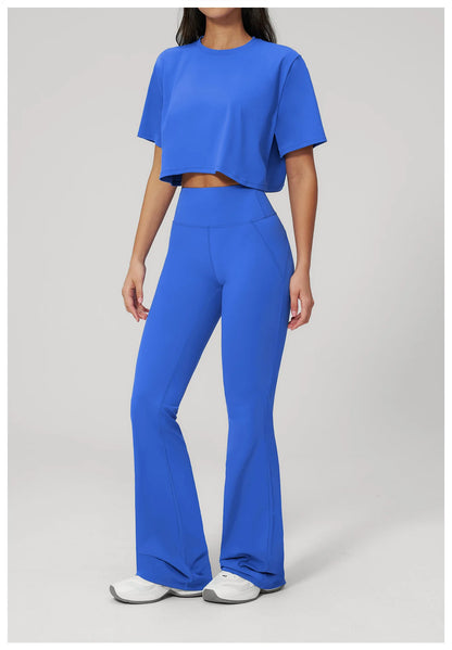 Custom LOGO women's yoga clothes, short sleeves, tight quick-drying trousers, fitness clothes, high-intensity sports suits