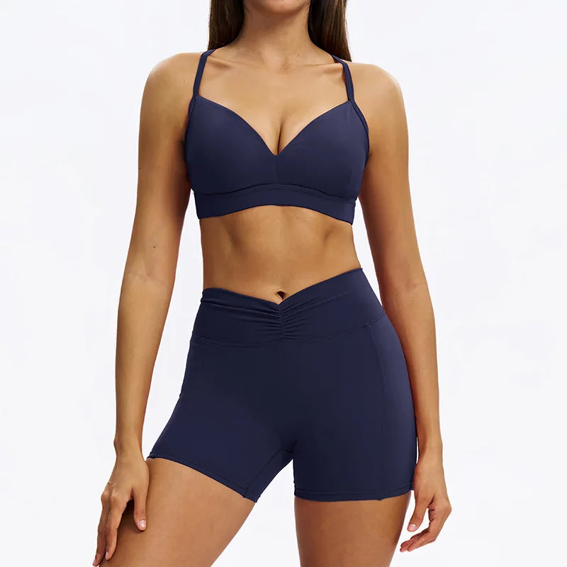 SWELTERING 2PCS Yoga Set Fitness Gym Tracksuit Sportswear Women Workout Outfits High Waist Leggings Sports Bra Athletic Wear