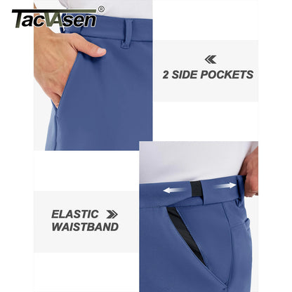 TACVASEN Winter Golf Pants for Men Fleece Lined Work Business Casual Dress Slacks Water Resistant Stretch Warm Trousers