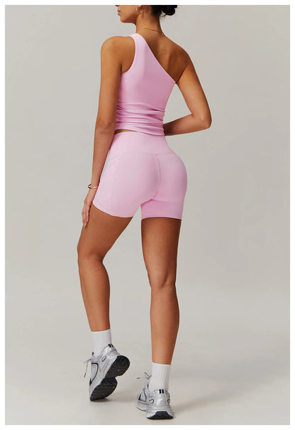 Custom LOGO women's quick-drying waist shaping yoga casual outer wear running cycling fitness sports two-piece set