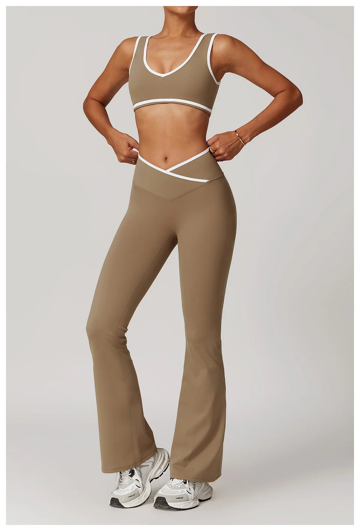 2 Pieces Gym Set Women's Sportswear Sports Bra Top High-waisted Long Pants Tracksuits Suitable For Outdoor Sports Workout Suit
