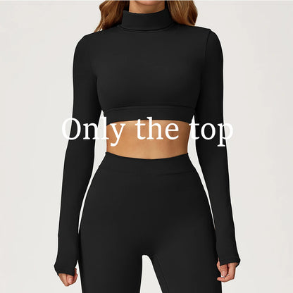 Female Gym Workout Shirts Yoga T-Shirt Fitness Long Sleeve Breathable High Elastic Crop Top Running Push Up Sports T-Shirt
