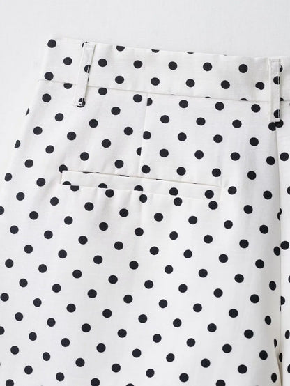 HH Woman Autumn Long Sleeves Turtleneck Zipper With Pockets Drawstring Casual Coats Women Fashion Polka Dot Printed Jacket