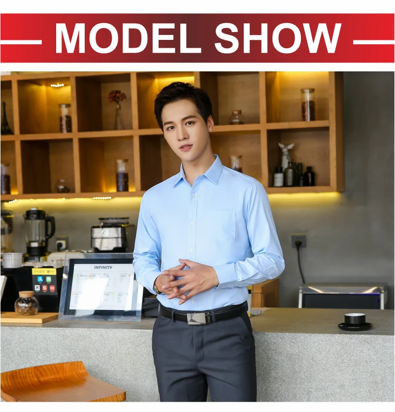Casual Men's Long Sleeve Business Shirt Custom Logo Excellent Team Personal Professional Shirt Embroidery Printing Brand Design