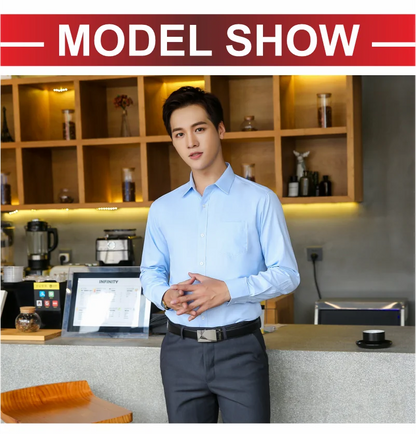 Casual Men's Long Sleeve Business Shirt Custom Logo Excellent Team Personal Professional Shirt Embroidery Printing Brand Design