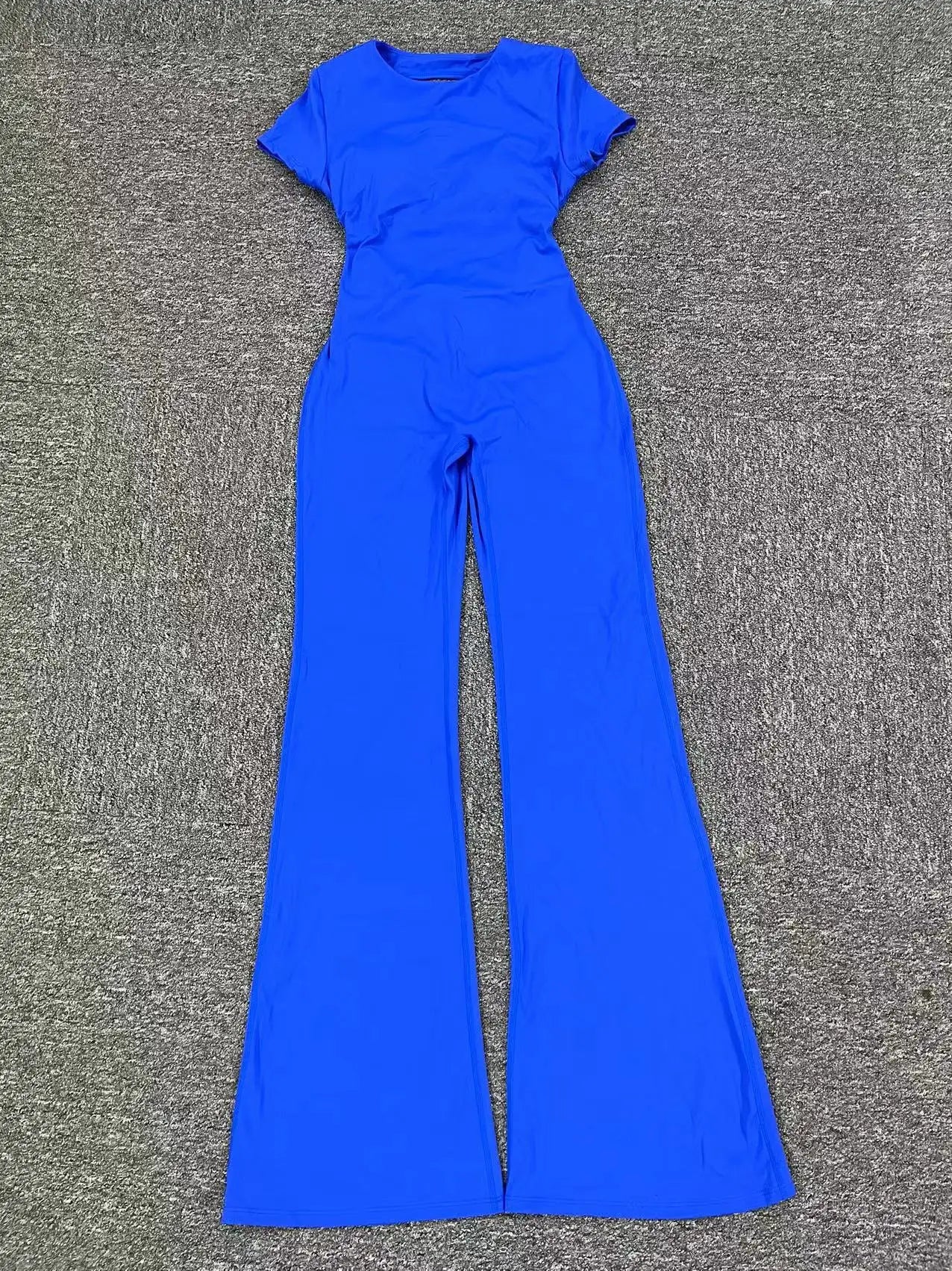 Women's Tracksuit Yoga Set Backless Jumpsuits Back V One Piece Fitness Rompers Short Sleeves Sportswear Gym Set Workout Clothes