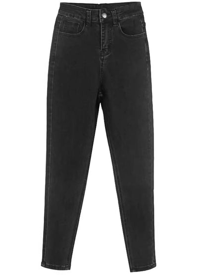 CHIC VEN Women Jeans Solid Slim Retro High Waisted Small Leg Denim Pant Skinny Pant Spring Autumn 2026
