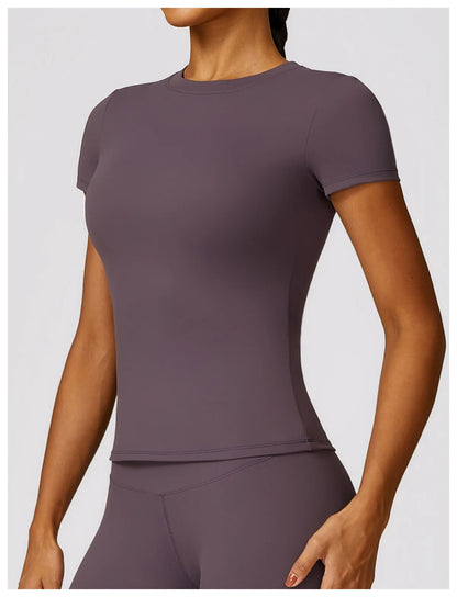 Women Sport T Shirts Short Sleeve Yoga Shirt Gym Top Running Push Up Active Wear Sport Top Femme Yoga Top Fitness Clothes