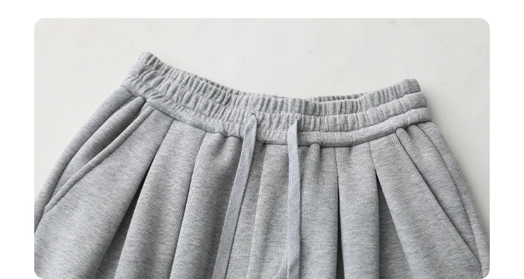 CHIC VEN Women's Pant Streetwear Solid Loose New Drawstring Sports Casual Trousers High Waisted Pants Autumn Winter 2025