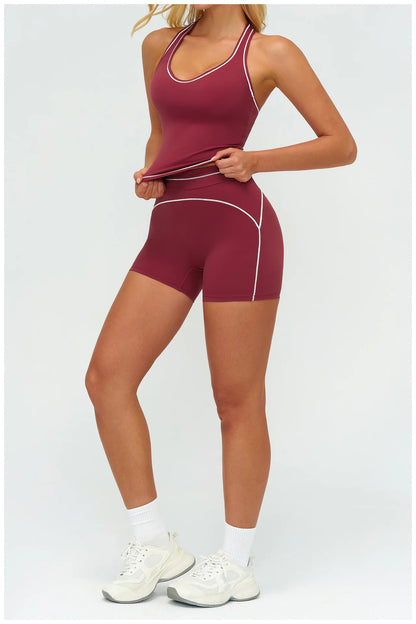 Sports Gym Fitness Vest with Chest Pad Women Color Contrast Shockproof Yoga Bras Female Workout Sports Underwear Yoga Clothes