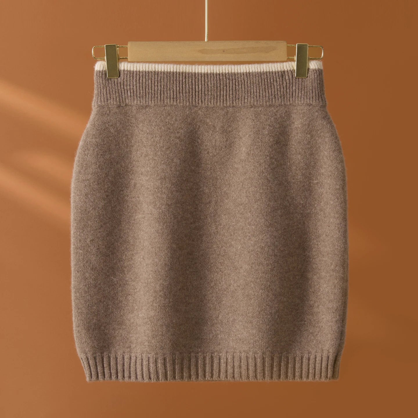 Flat Thickened Hip Hugging Skirt Women's Autumn Winter 100% Merino Wool Knitted Half Skirt Versatile Short Elastic Waist Skirt
